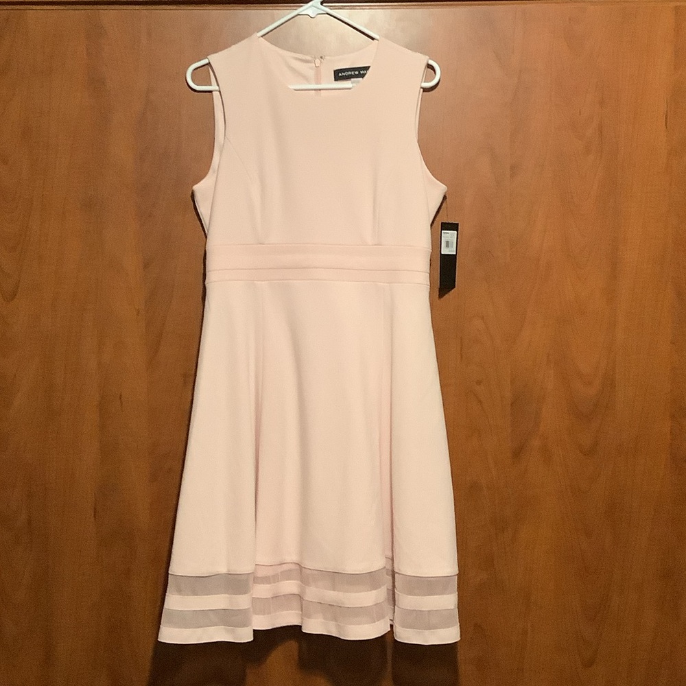 Andrew Marc Blush Pink Midi Dress